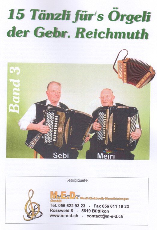 Kompositionen für das 18-bässige Schwyzerörgeli im Griffschrift-Notensystem.